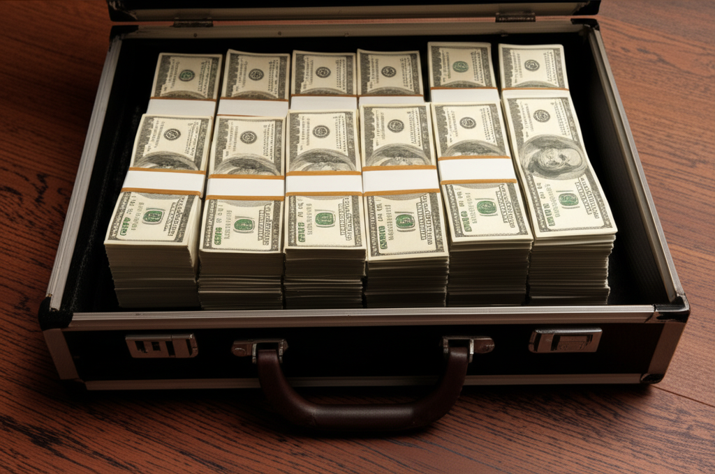 Briefcase Money Display - Movie Set Prop