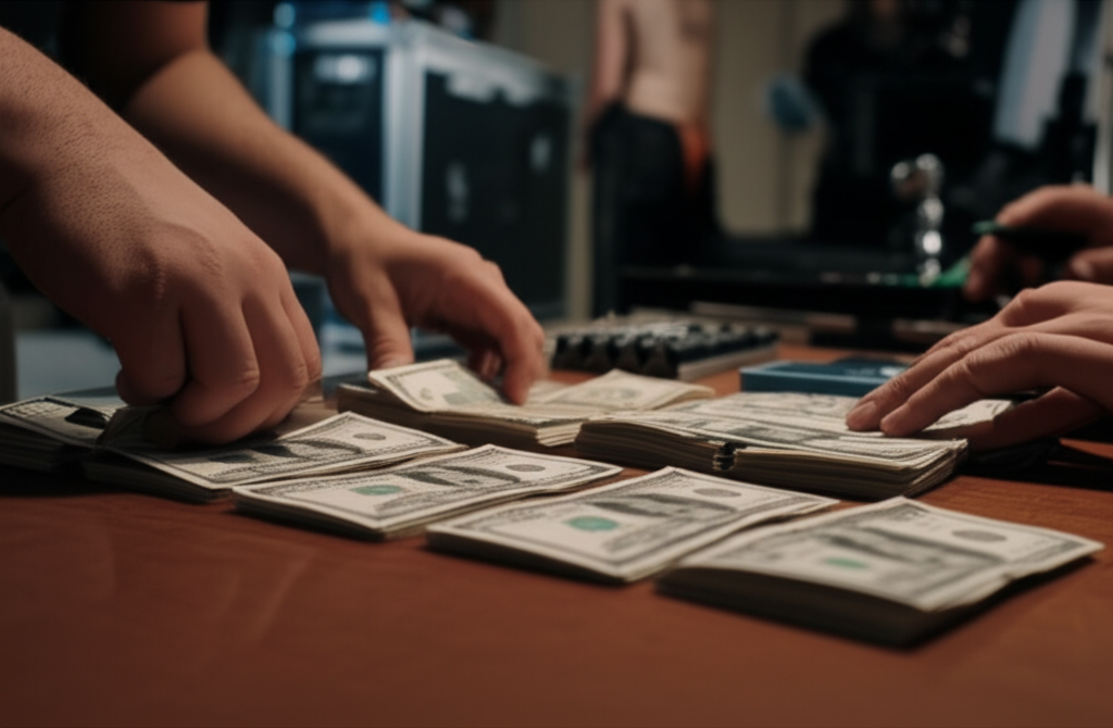 Money Counting Scene Set - Film Props