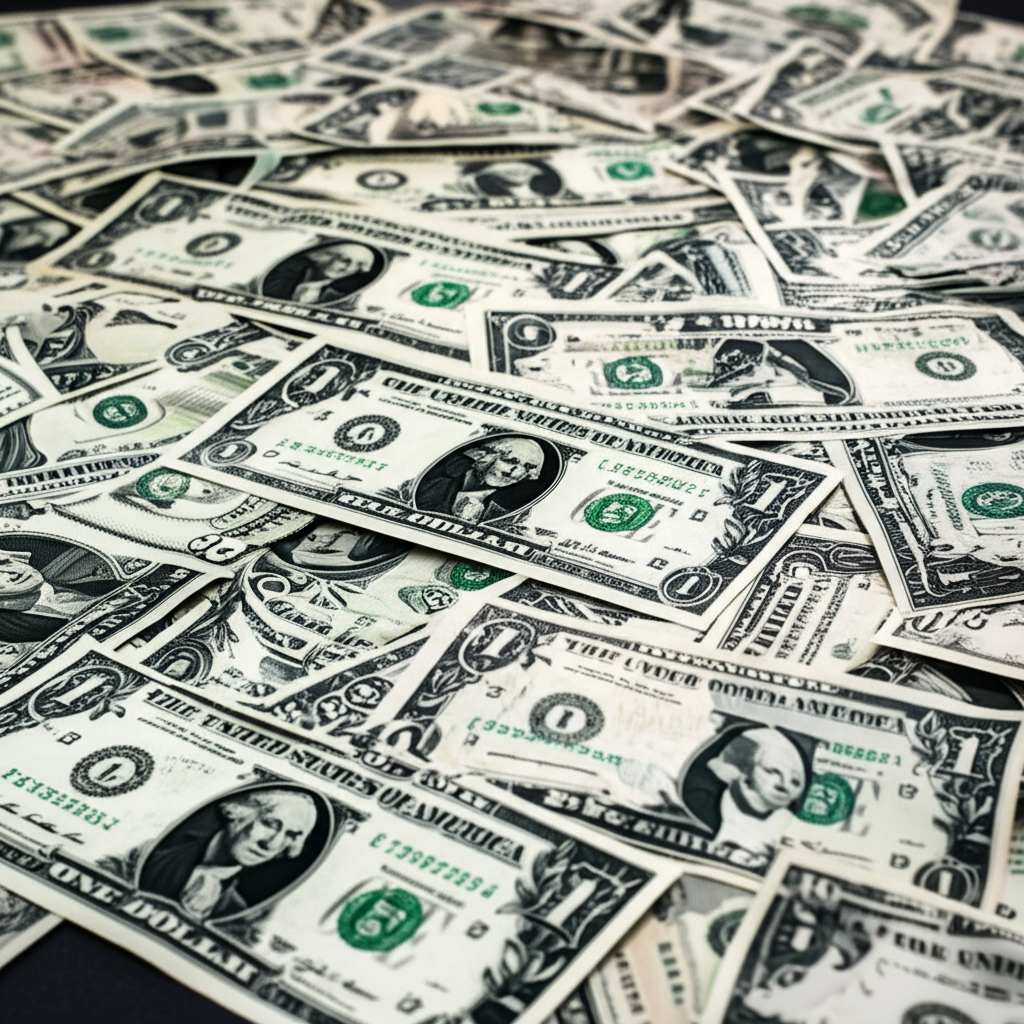 Scattered Money Pile - Photo Props