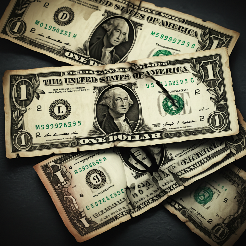 Torn & Damaged Bills - Distressed Props