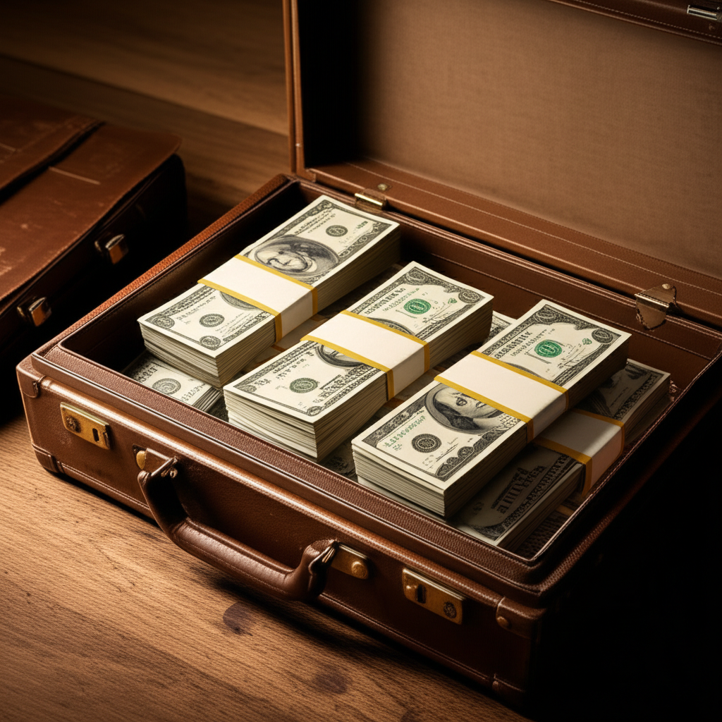 Vintage Suitcase Money - Period Props